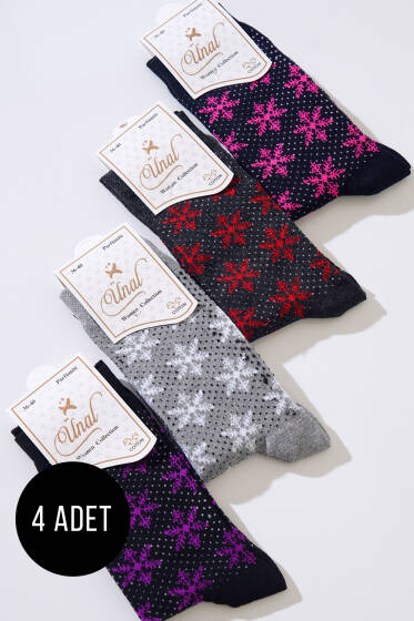 Dörtlü Bayan Soket Çorap Seti Asorti 4 - KADIN ÇORAP