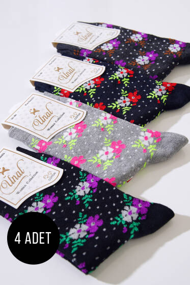 Dörtlü Bayan Soket Çorap Seti Asorti 1 - KADIN ÇORAP