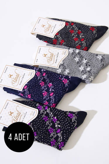 Dörtlü Bayan Soket Çorap Seti Asorti 2 - KADIN ÇORAP