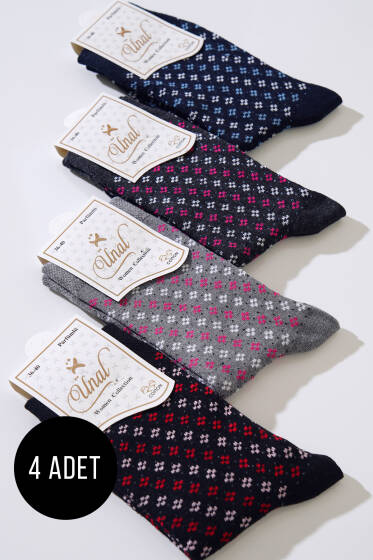 Dörtlü Bayan Soket Çorap Seti Asorti 7 - KADIN ÇORAP