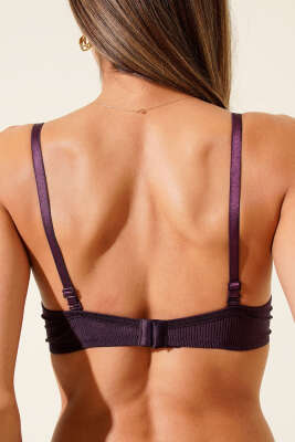 Double Push Up Fitilli Sütyen Mor - Destekli / Push Up Sütyen