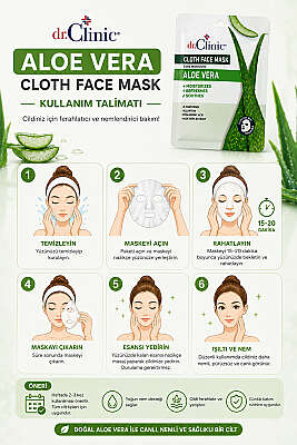 Dr. Clinic Kağıt Maske Aloe Vera - Yüz Bakımı