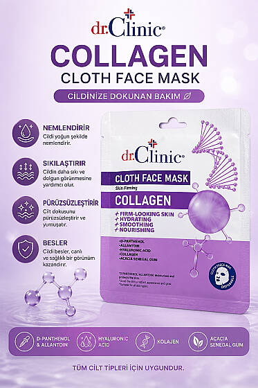 Dr. Clinic Kağıt Maske Colagen - Yüz Bakımı