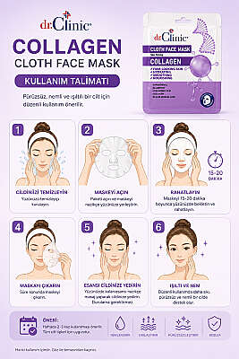 Dr. Clinic Kağıt Maske Colagen - Yüz Bakımı