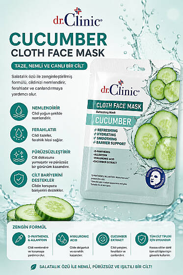 Dr. Clinic Kağıt Maske Cucumber - Yüz Bakımı