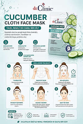 Dr. Clinic Kağıt Maske Cucumber - Yüz Bakımı
