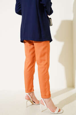 Duble Dar Paça Bel Lastikli Pantolon Oranj - 300-500 TL Ürünler