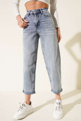 Duble Dar Paça Kot Pantolon Kot Mavisi - Kadın Giyim Modelleri