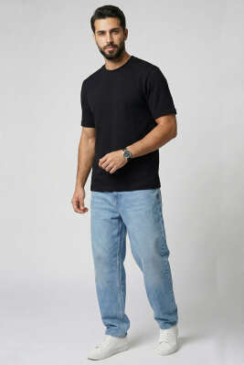 Duble Kol Basic Erkek T-shirt Siyah - Erkek Sweatshirt