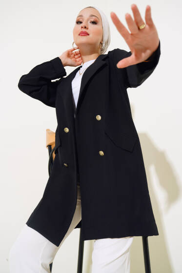 Duble Kol Ceket Siyah - Ceket