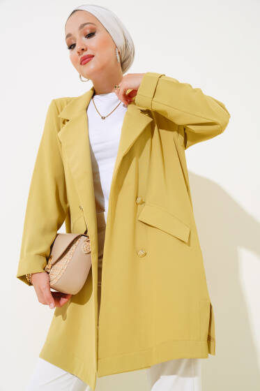 Duble Kol Ceket Yağ Yeşili - Ceket