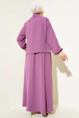 Düğme Detaylı Fermuarlı Ayrobin Jile İkili Takım Magenta - 500-700 TL Ürünler