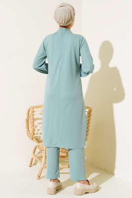 Düğme Süslemeli Tunik İkili Takım Mint - Yılın Fırsatı