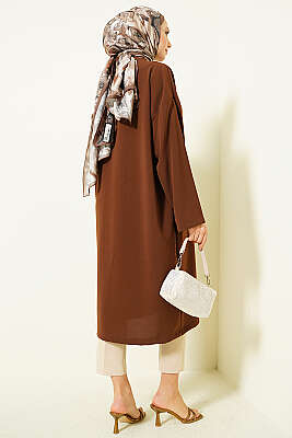 Düğmeli Araboy Salaş Hırka Kahve - Hırka