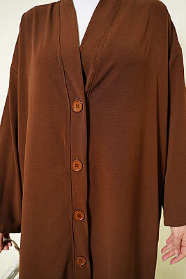 Düğmeli Araboy Salaş Hırka Kahve - Hırka