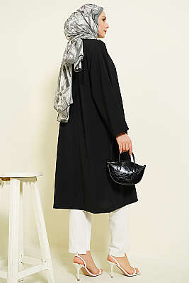 Düğmeli Araboy Salaş Hırka Siyah - Hırka