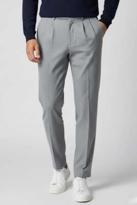 Düğmeli Baggy Erkek Pantolon Gri - GİESTO