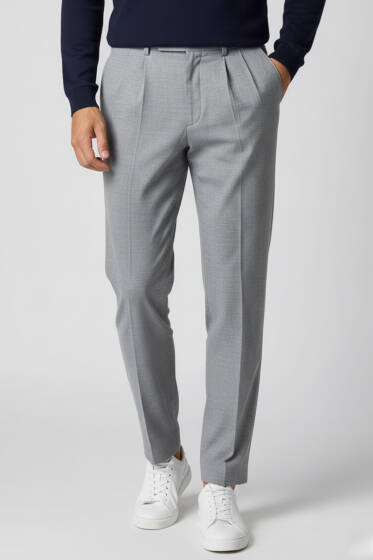 Düğmeli Baggy Erkek Pantolon Gri - Erkek Pantolon