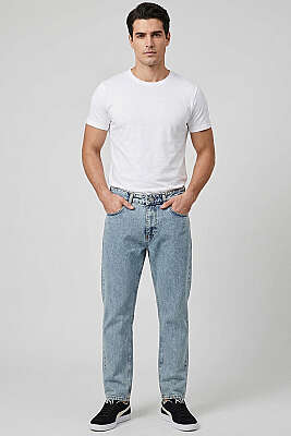 Düğmeli Baggy Kot Erkek Pantolon Yeşil - Erkek Pantolon