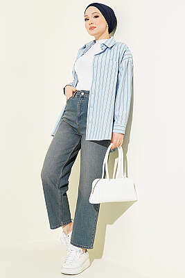 Düğmeli Baggy Pantolon Kahve Tint - Pantolon