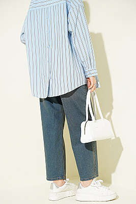Düğmeli Baggy Pantolon Kahve Tint - Pantolon