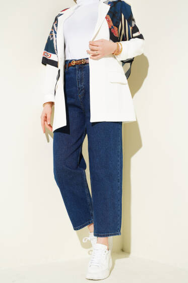 Düğmeli Baggy Pantolon Kot - Pantolon