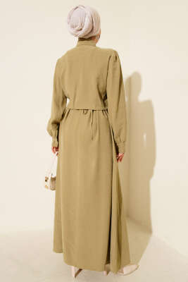 Düğmeli Bel Tünelli Tensel Jile Takım Nefti - İkili Takım