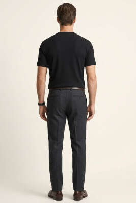 Düğmeli Fitilli Erkek T-shirt Siyah - Erkek T-shirt