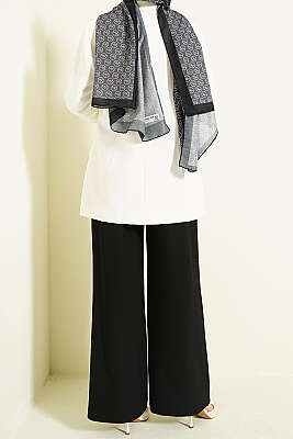 Düğmeli Geniş Paça Kumaş Pantolon Siyah - Pantolon