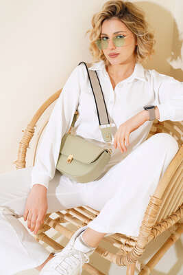 Düğmeli İkili Takım Beyaz 