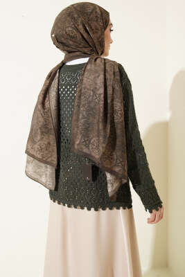 Düğmeli Kabartmalı Kısa Triko Hırka Nefti - Hırka