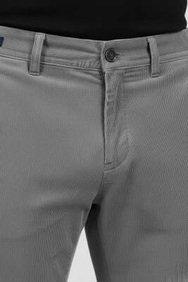 Düğmeli Kadife Erkek Pantolon Füme - Erkek Pantolon