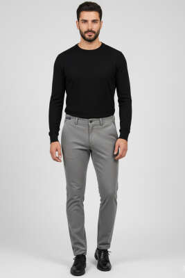 Düğmeli Kadife Erkek Pantolon Füme - Erkek Pantolon