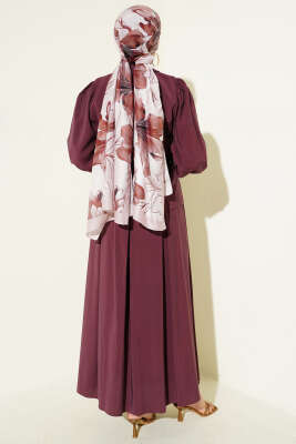 Düğmeli Pens Detaylı Modal Etekli Takım Bordo - İkili Takım