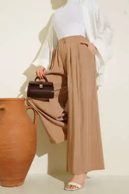 Düğmeli Salaş Pantolon Latte - Pantolon