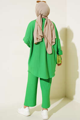 Düğmeli Salaş Tunik Pantolon İkili Takım Benetton - İKİLİ TAKIM