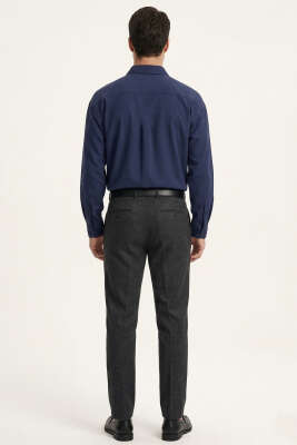 Düğmeli Tensel Erkek Gömlek Lacivert - Erkek Gömlek