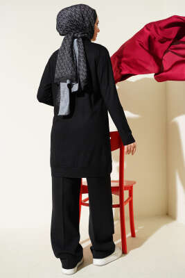 Düğmesiz Salaş Hırka Siyah - Hırka