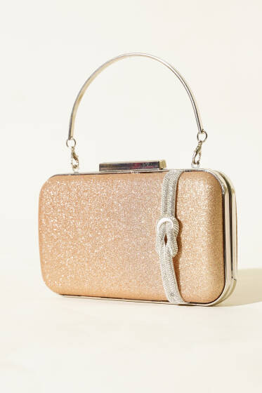 Düğüm Detaylı Abiye Çanta Bakır - Kol Çantası