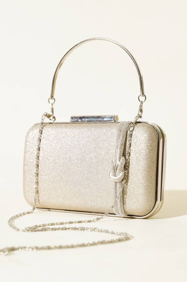 Düğüm Detaylı Abiye Çanta Bej - Kol Çantası