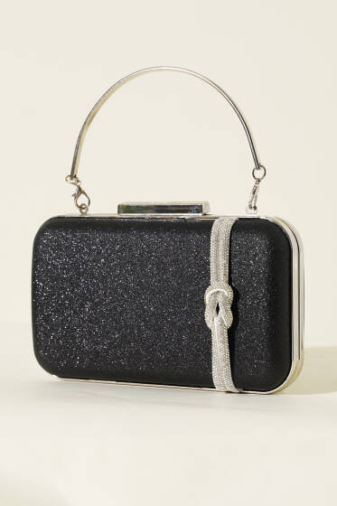 Düğüm Detaylı Abiye Çanta Siyah - Kol Çantası