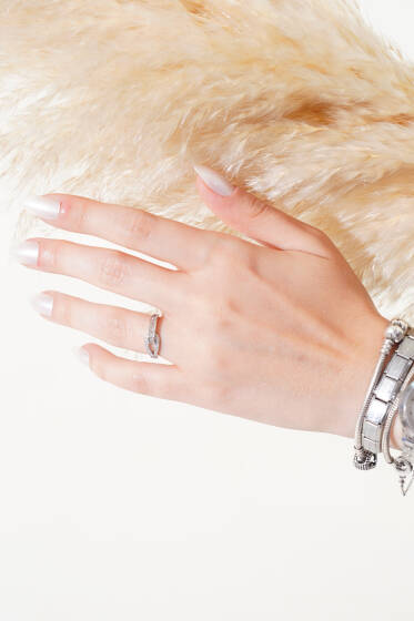 Düğüm Taşlı Yüzük Gümüş - Yüzük