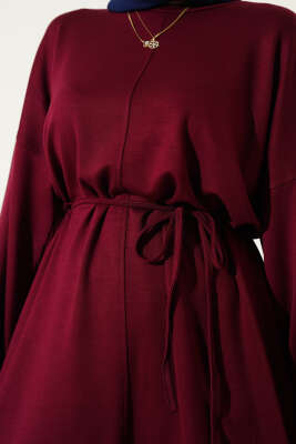 Düşük Duble Kol Tunik Bordo - Tunik