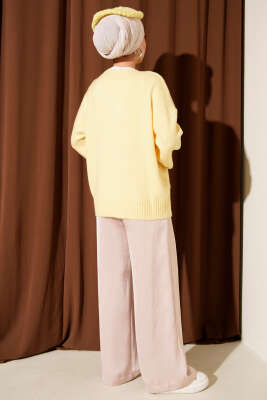 Düşük Kol Yumoş Basic Triko Tunik Sarı - Tunik