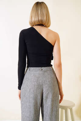 Düşük Omuzlu Bluz Siyah - Kadın Giyim Modelleri