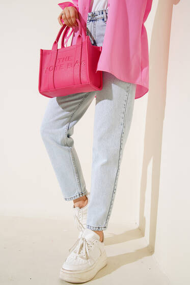 Düz Boyfriend Bondi Açık Kar Pantolon - Kot Pantolon