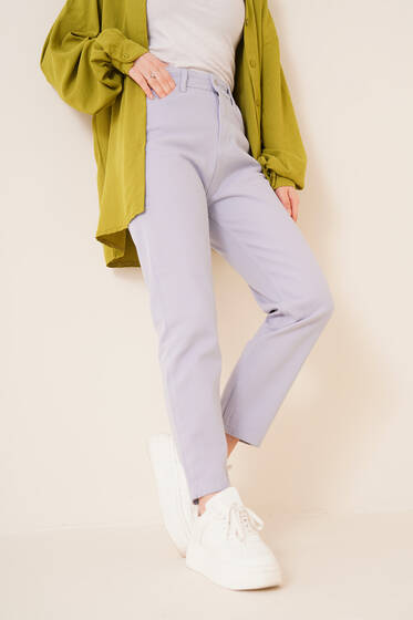 Düz Boyfriend Lavanta Mavisi Pantolon - ÇOK SATANLAR