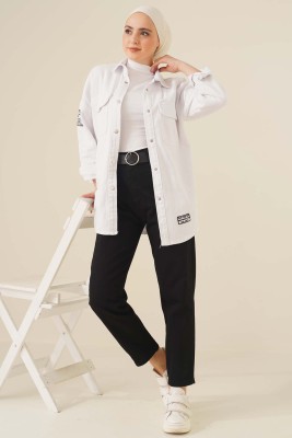 Düz Boyfriend Siyah Pantolon - Pantolon