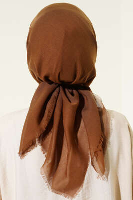 Düz Flamu Cotton Eşarp Açık Kahve - Başörtüsü