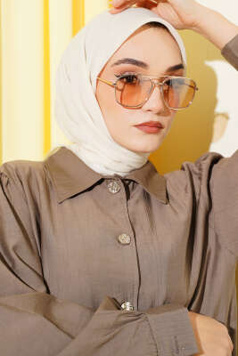 Düz Flamu Cotton Eşarp Bej - Başörtüsü